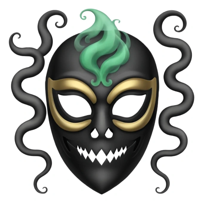 curved mask, poisonous, black smoke emitted sticker