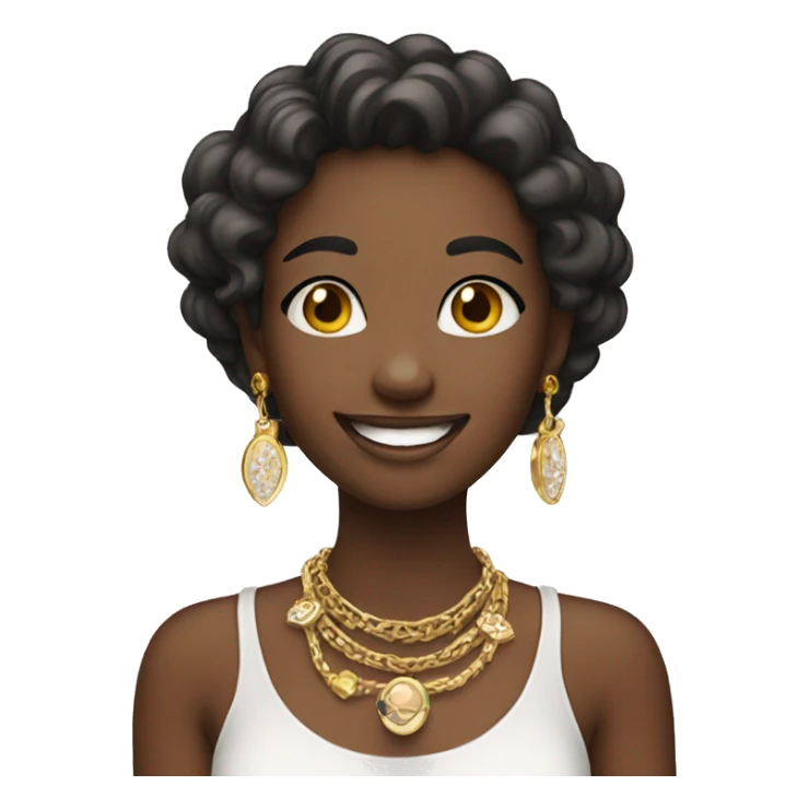 smiling girl with jewelry sticker