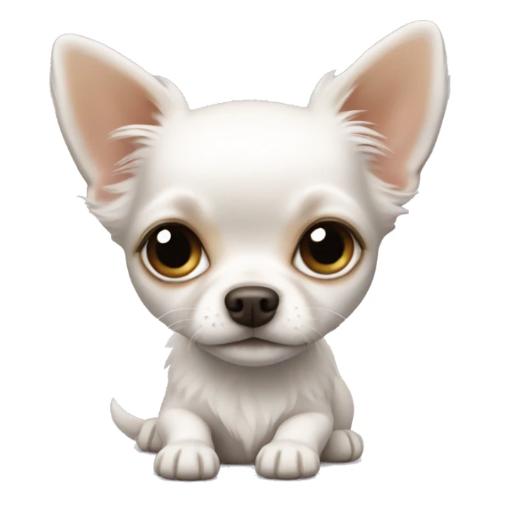 white long-haired chihuahua puppy sticker