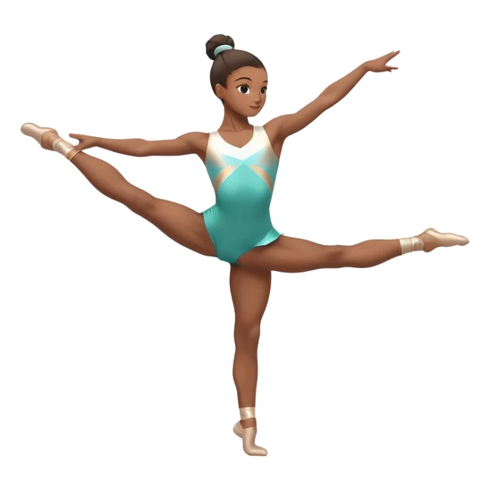 A gymnast performing a flawless routine on the balance beam, showcasing strength and grace. The scene captures the precise, elegant movement with perfect balance and form. The background features a gymnastics arena with vibrant lighting and cheering crowds, emphasizing athleticism and poise. sticker