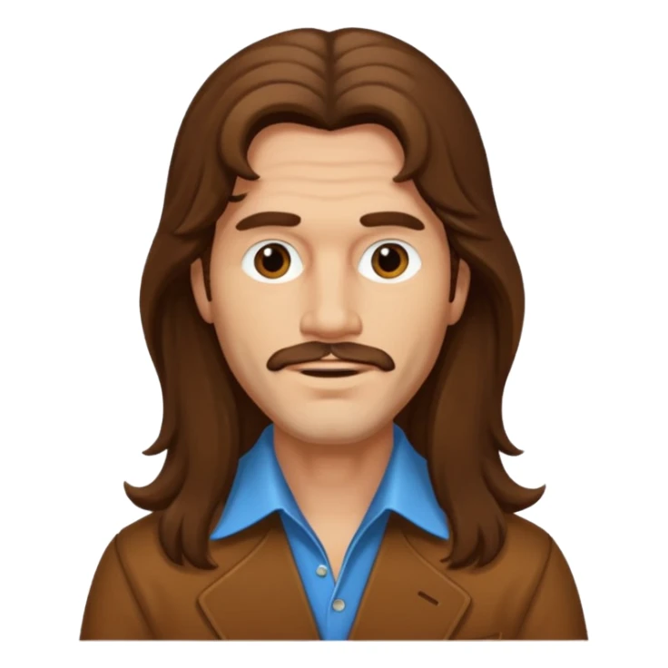 70s 80s men with long hair style  sticker
