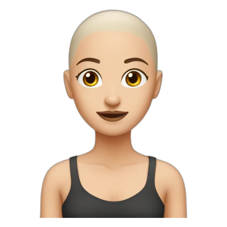 Bald girl standing sticker