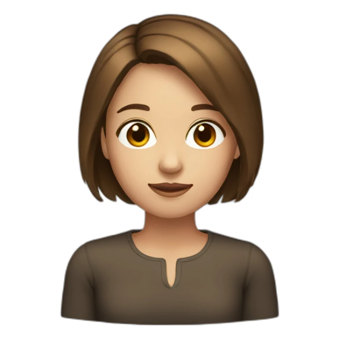 girl with short brown hair until the shoulders sticker