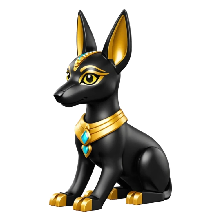 Short-eared Lego Black fur gold beautiful female anubis puppy statue posed  sticker