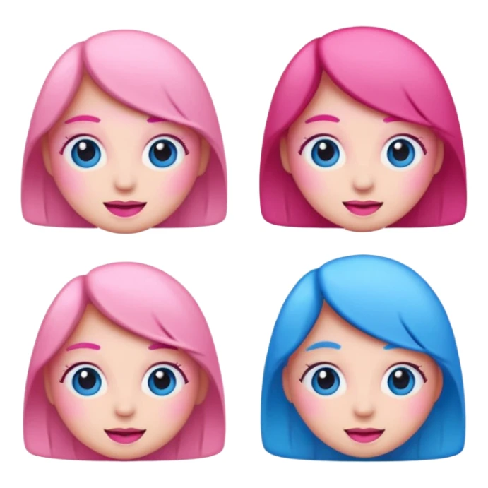 I would like a 67 emoji with pink and blue coloring, please sticker