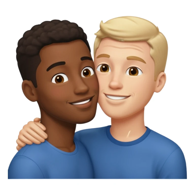 Black boyfriend white boyfriend kissing sticker
