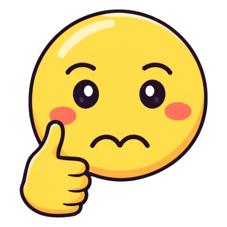 An emoji with sad eyes and a thumbs up sticker
