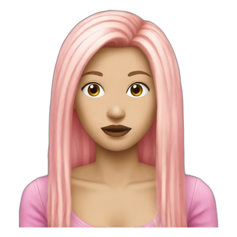 pink-punk-blonde-long-hair sticker