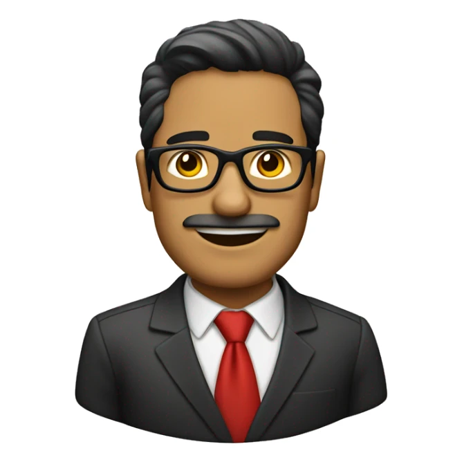 hombre moreno con gafas y traje sticker