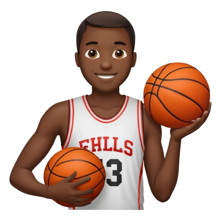 black man holding basketball ball sticker