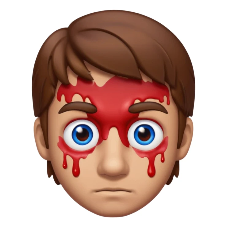 mario a lot of blood on his left eye sticker