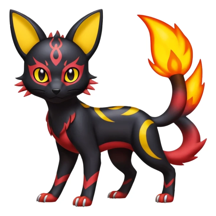 Electrifying Electric Powerful Spicy Solar Liepard-Umbreon-Litten-Sprigatito-Pokémon-fusion-creature (full body) sticker