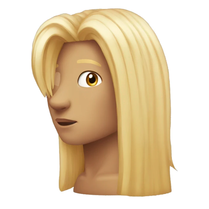a boy with long blond hair but he is a horse with this human head sticker