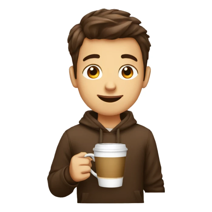 Boy with coffee  sticker