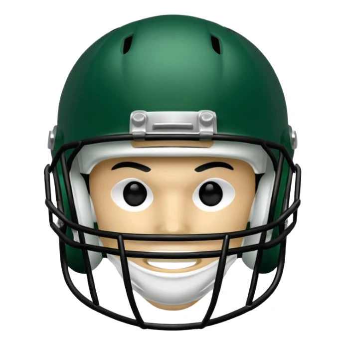 College football player helmet in dark green color sticker