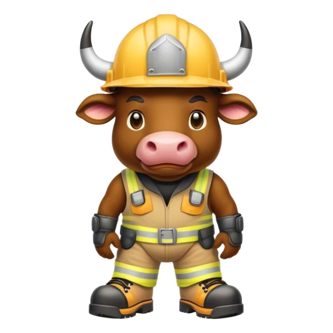 bull with the helmet and safety shoes sticker