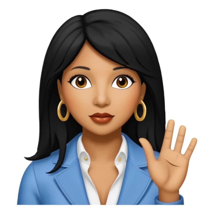 Toni Braxton with black hair sticker