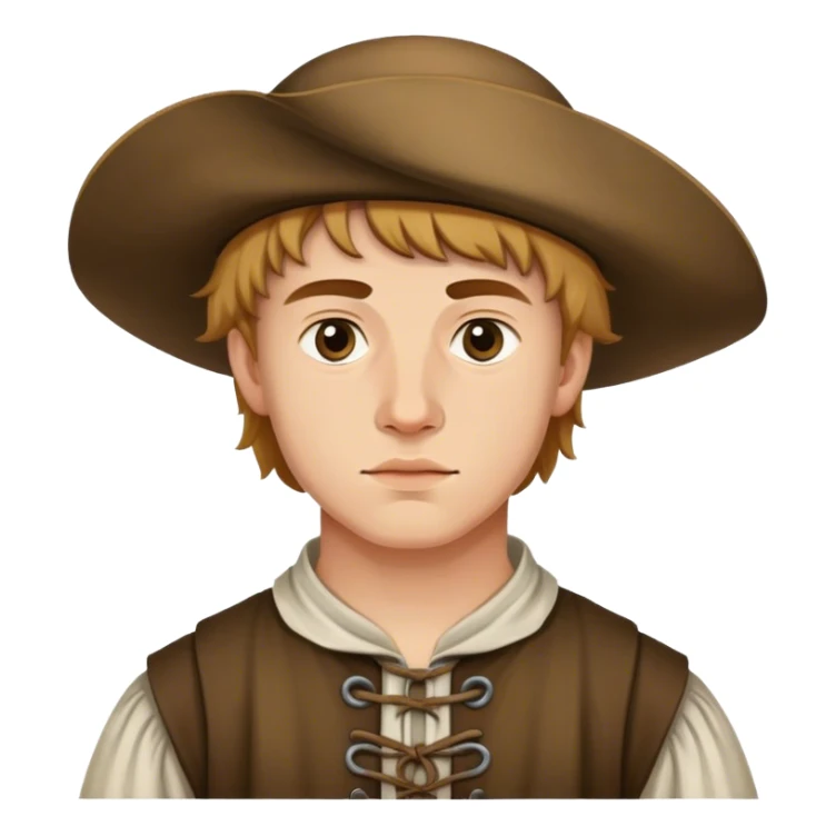 young peasant men during the 17th century photorealistic serious sticker