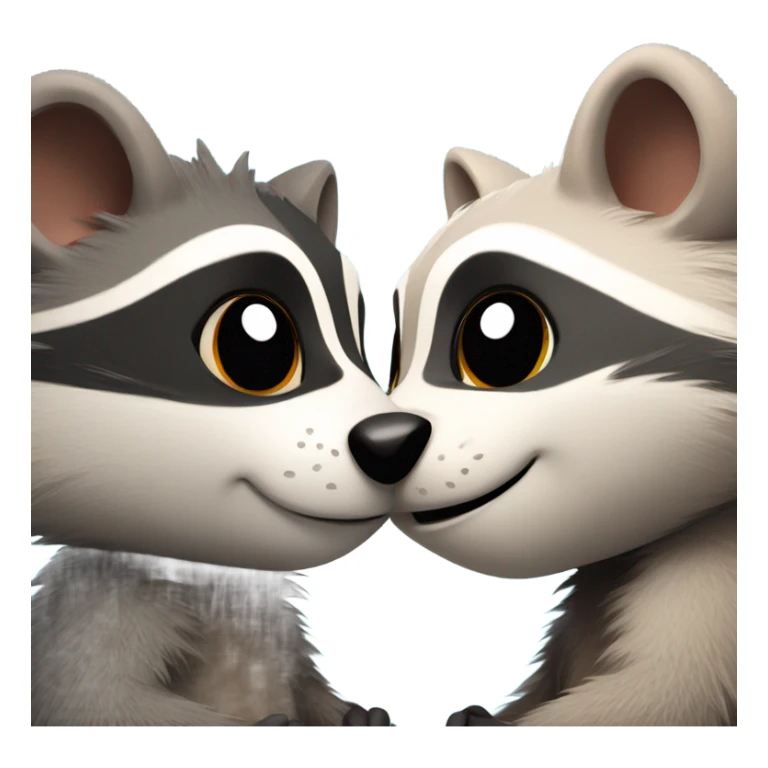 Possum and raccoon hugging sticker