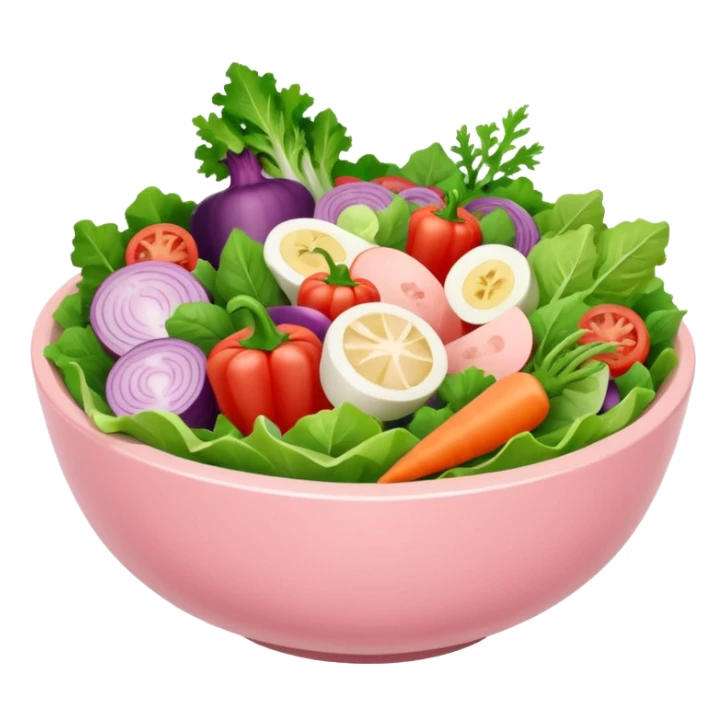 Make some healthy food, like a salad, in light pink tones, but you can use other colors (like the correct shades for the salad), like IOS sticker