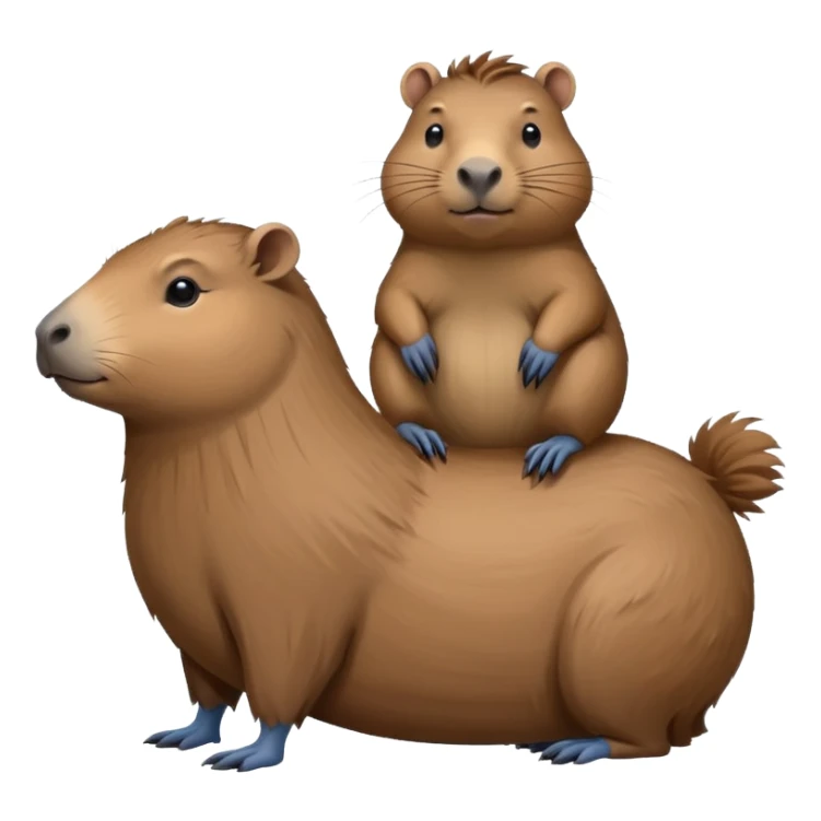 Capybara flying on top of a bird sticker