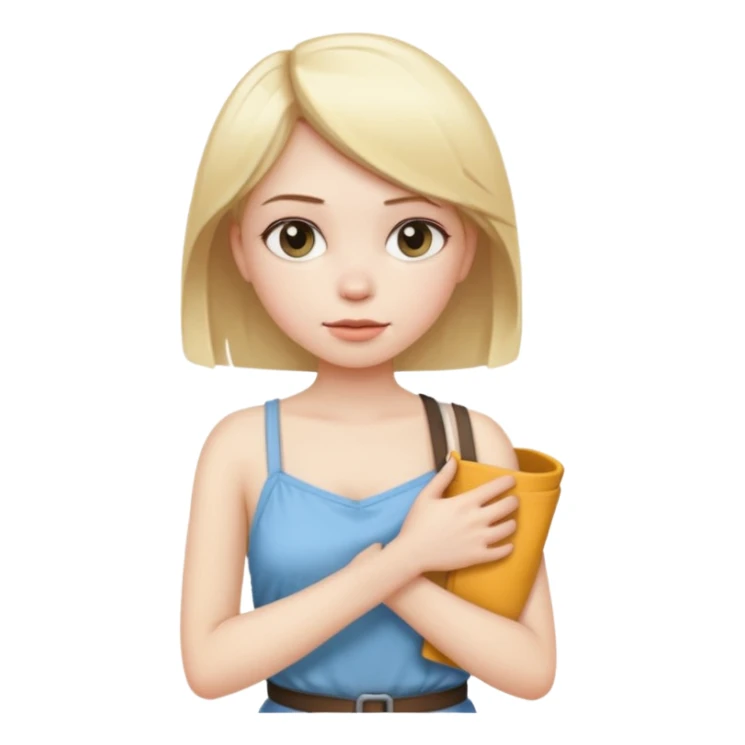 girl with short straight blond hair, arm in a sling sticker