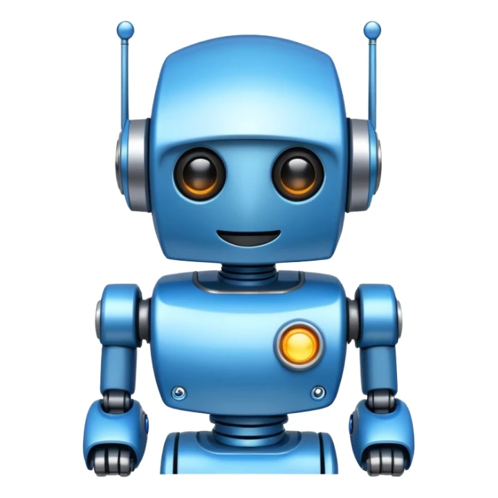 Crée-moi un robot sympathique, pour un chatbot moderne sticker
