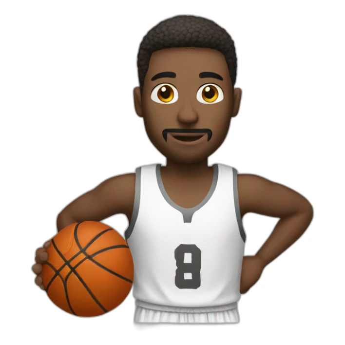 basketball man white sticker