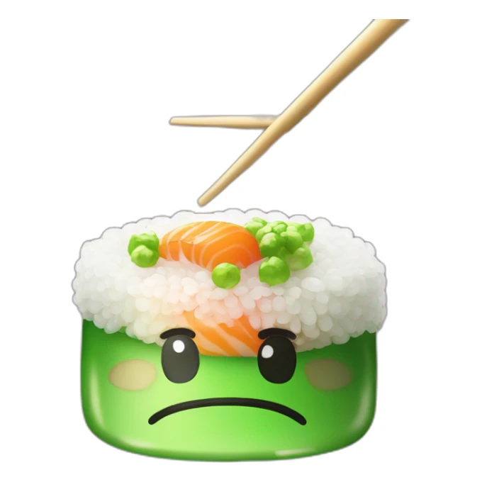 kawai leuchtent glitzer grün sushi sticker