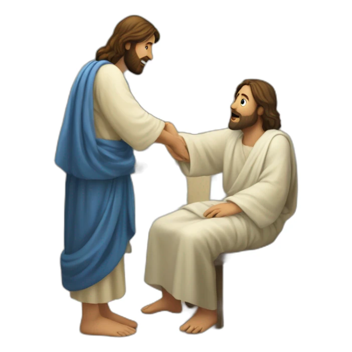 Jesus healing a leper in Galilee sticker