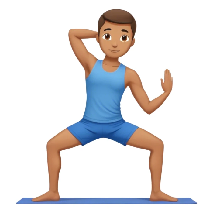 man with blue shorts yoga pose sticker