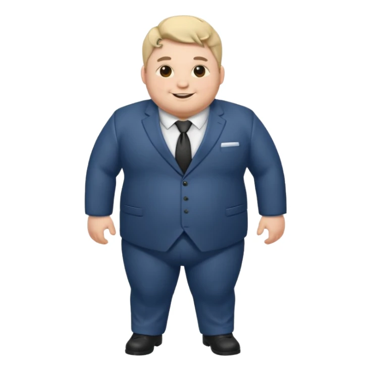 Man in a suit with bdsm gear, chubby white guy sticker