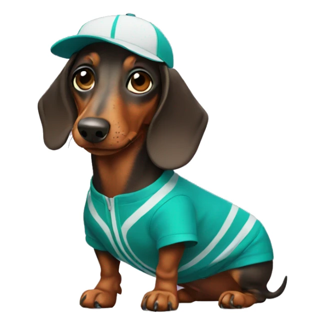 Dachshund wearing Tennis Outfit  sticker
