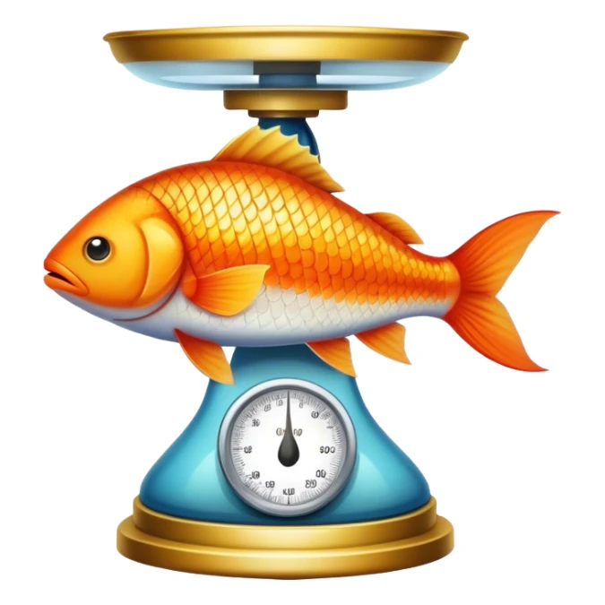 fish on the top of scales  sticker
