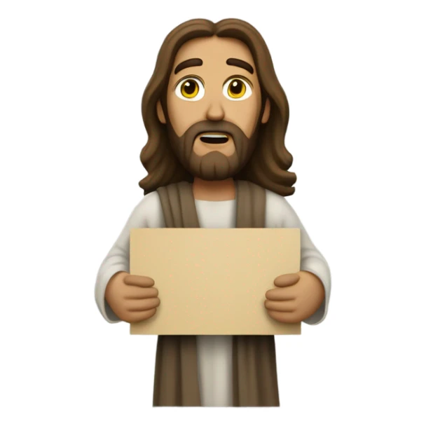Jesus holding a “dont crash out sign” sticker