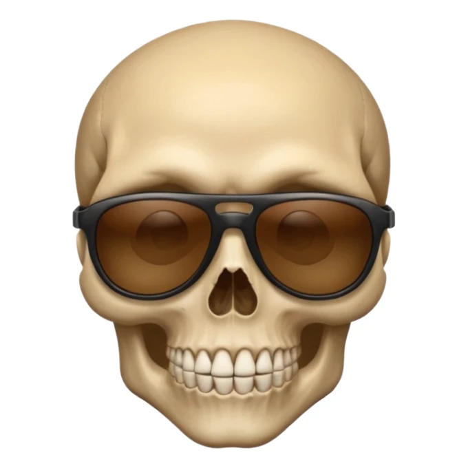 Make a skull face with sunglasses down a bit so you can see his eyes and his left eye brow up a bit make it look like an emoji sticker