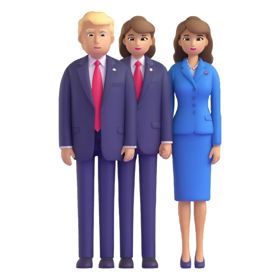 Donald and Melania Trump standing side by side sticker