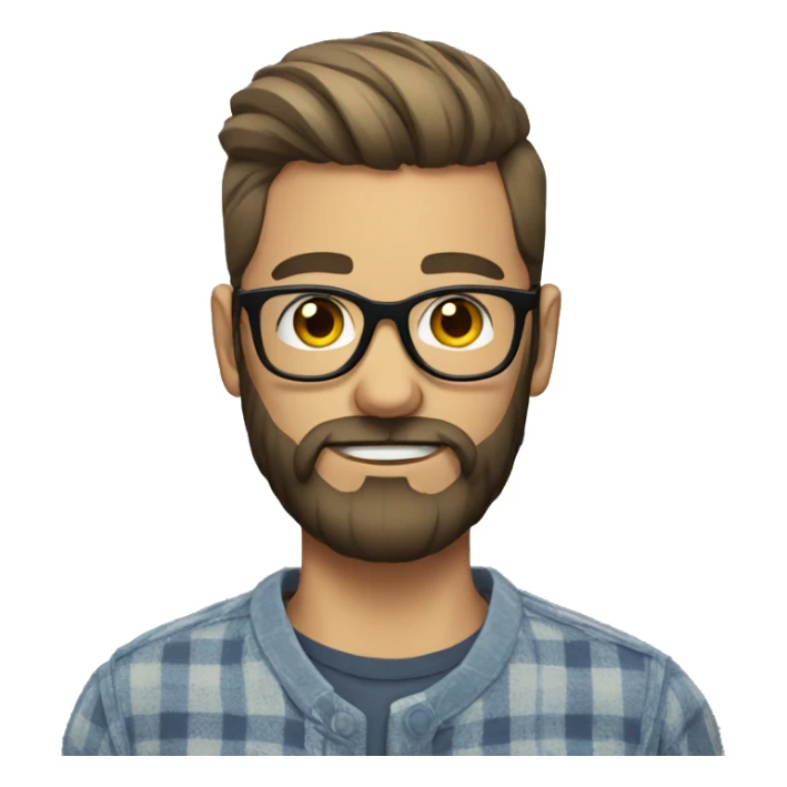 Hipster haircut man with beard and glasses  sticker