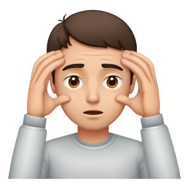 A guy stimming with his hands in the corner of his eyes  sticker