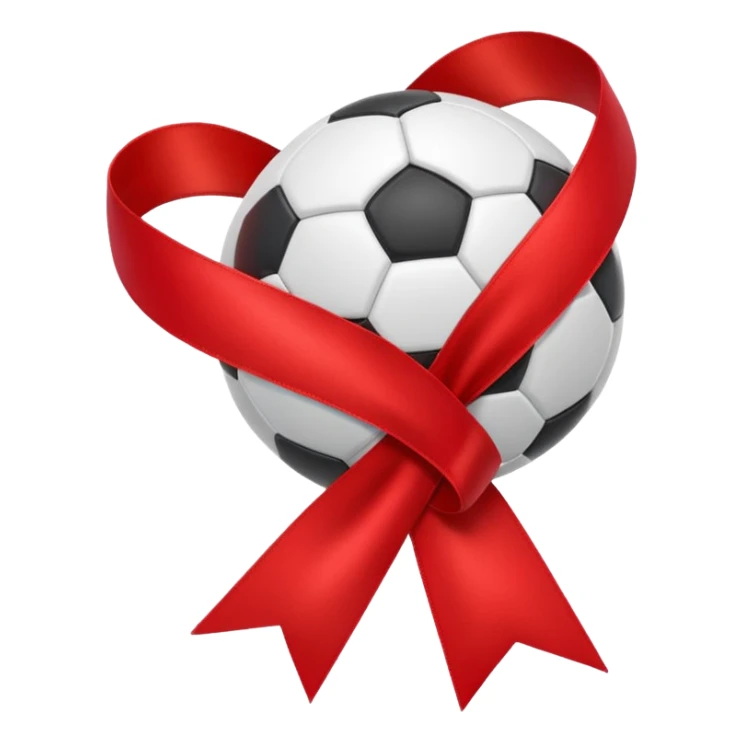 ribbon with small football particle floating sticker
