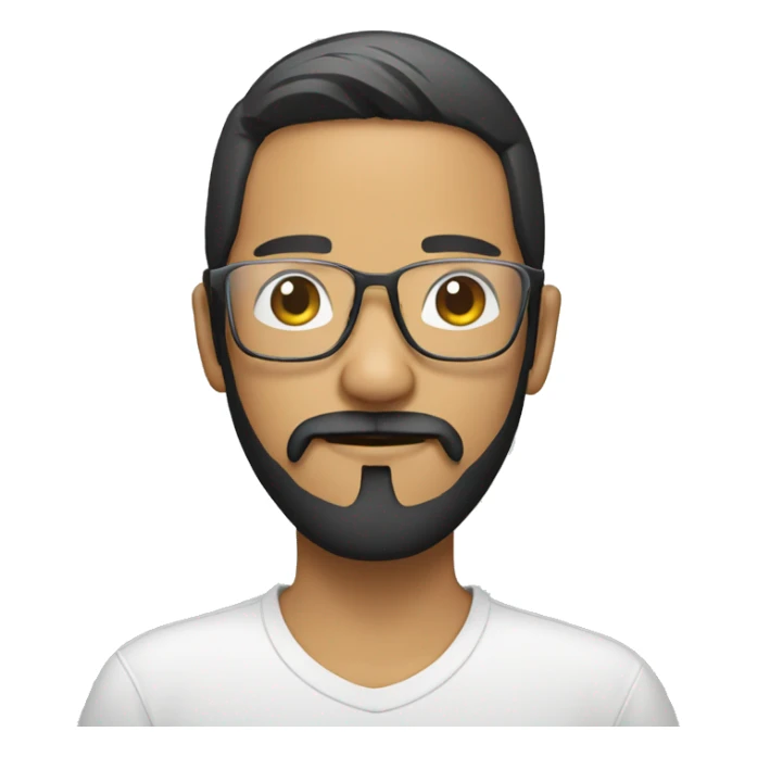 Asian Latino with beard and transparent optical glasses sticker