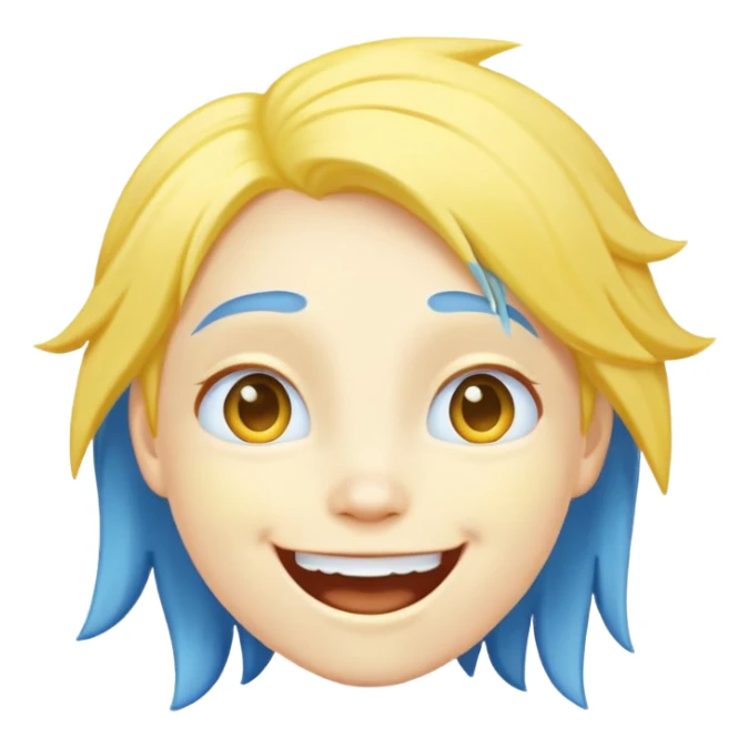 Joy blue character with yellow hair sticker