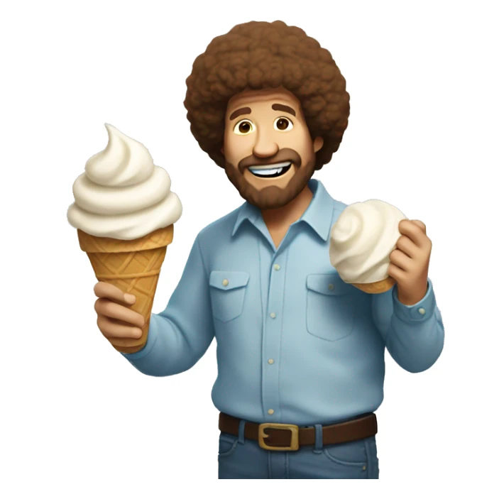 Bob Ross eating ice cream  sticker