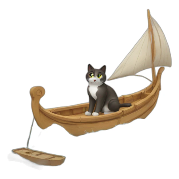 cat-on-greek-boat sticker