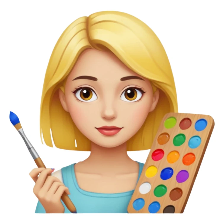 girl painting sticker