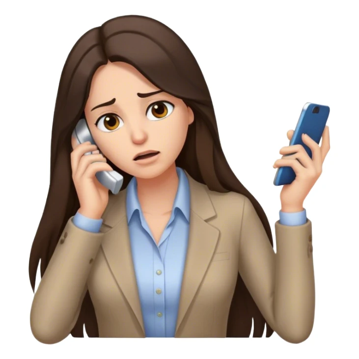 Brunette Long hair business casual call in sick sticker