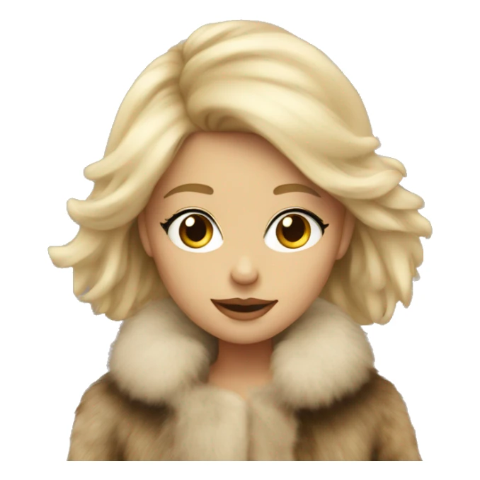 blonde girl in fur sticker