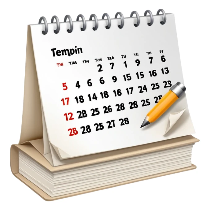 Calendar with marked date showing the 15th, desk calendar with torn pages sticker