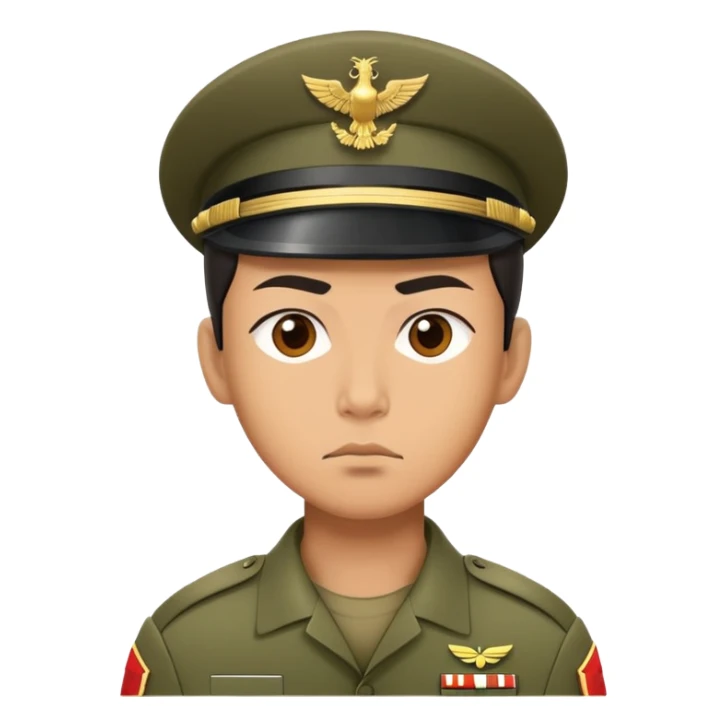 serious asian photorealistic soldier sticker