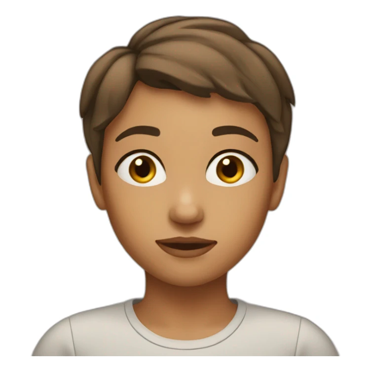 a brown-haired girl with a short haircut thought about it sticker